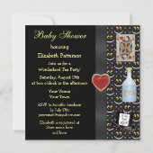 不思議の国のベビーシャワーのお茶会の招待のアリス 招待状 (裏面)