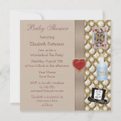 不思議の国のベビーシャワーのお茶会の招待のアリス 招待状 (裏面)