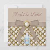 不思議の国のベビーシャワーのお茶会の招待のアリス 招待状 (正面)