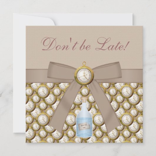 不思議の国のベビーシャワーのお茶会の招待のアリス 招待状 (正面)