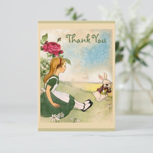 不思議の国のベビーシャワーのアリスは感謝していしています サンキューカード (スタンド正面)
