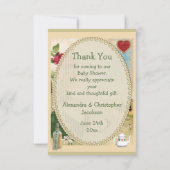 不思議の国のベビーシャワーのアリスは感謝していしています サンキューカード (裏面)