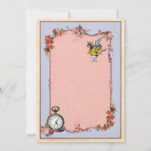 不思議の国のベビーシャワーのティーポットの招待状のアリス 招待状 (裏面)