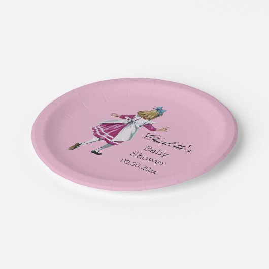 不思議の国のベビーシャワーのパーソナライズなアリス ペーパープレート (アングル)