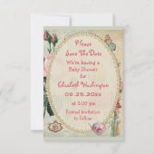 不思議の国のベビーシャワーの保存のアリス日付 セーブザデート (裏面)