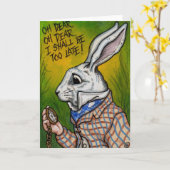 不思議の国のメッセージカードの白いウサギアリス カード (黄色い花)