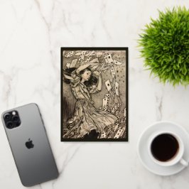 不思議の国のラクハムのヴィンテージアリスは畳んだ 箔グリーティングカード