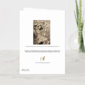 不思議の国のラクハムのヴィンテージアリスは畳んだ 箔グリーティングカード (裏面)