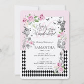 不思議の国のワンダーランド チック フラワー フェアリー テール スウィート シックスティーン 招待状 (正面)