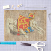 不思議の国のヴィンテージのアートワークの白いウサギアリス 薄葉紙 (クラフト)