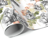 不思議の国のヴィンテージのバラの包装紙のアリス ラッピングペーパー (ロールコーナー)