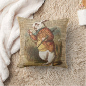 不思議の国のヴィンテージの芸術の白いウサギアリス クッション (ブランケット)