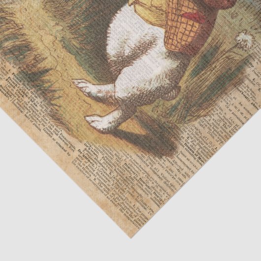 不思議の国のヴィンテージの芸術の白いウサギアリス 薄葉紙 (詳細)