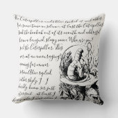 不思議の国のヴィンテージの黒い及び白人のアリス クッション (正面)