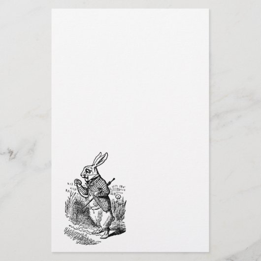 不思議の国のヴィンテージアリス白いウサギの腕時計 便箋 (正面)