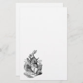 不思議の国のヴィンテージアリス白いウサギの腕時計 便箋 (正面/裏面)