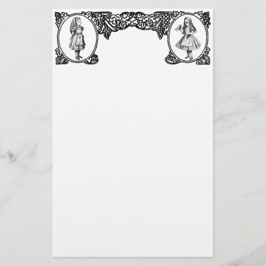 不思議の国のヴィンテージフレームのアリス 便箋 (正面)