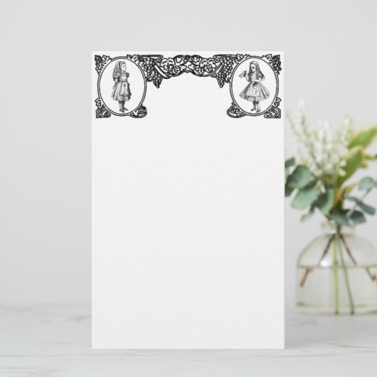 不思議の国のヴィンテージフレームのアリス 便箋 (スタンド正面)