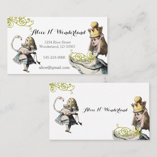 不思議の国のヴィンテージ・アリスの宝庫 名刺 (正面/裏面)