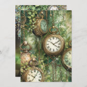 不思議の国の保存日付カード 招待状 (正面/裏面)