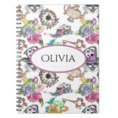 不思議の国の名パーソナライズされた前のアリス ノートブック (正面)