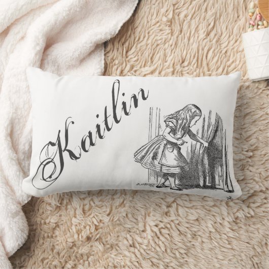 不思議の国の名前をカスタムするのアンティークのヴィンテージアリス ランバークッション (ブランケット)