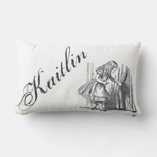 不思議の国の名前をカスタムするのアンティークのヴィンテージアリス ランバークッション (正面)