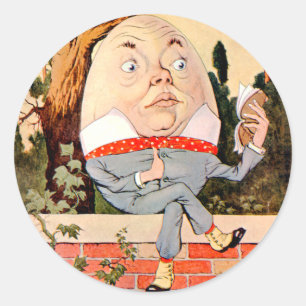 不思議の国の壁のHumpty Dumpty土曜日 ラウンドシール