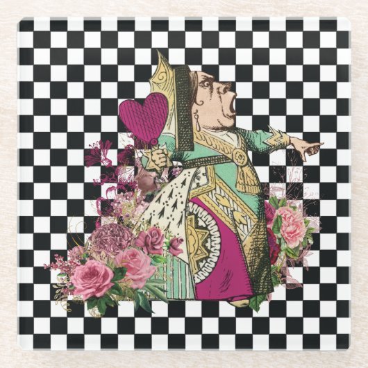 不思議の国の女王のアリス ガラスコースター (正面)