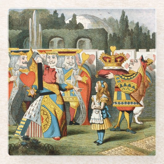 不思議の国の女王のハート ガラスコースター (正面)