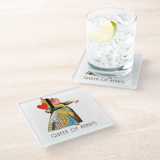 不思議の国の女王のハート ガラスコースター (アングル)