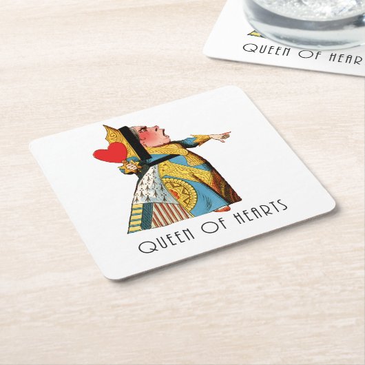 不思議の国の女王のハート スクエアペーパーコースター (アングル)