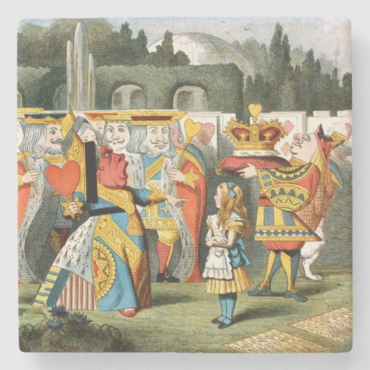 不思議の国の女王のハート ストーンコースター (正面)