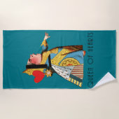 不思議の国の女王のハート ビーチタオル (正面)