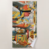 不思議の国の女王のハート ビーチタオル (正面)