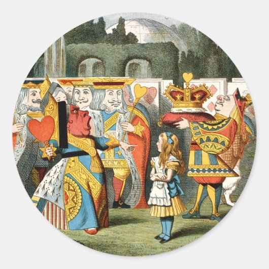 不思議の国の女王のハート ラウンドシール (正面)