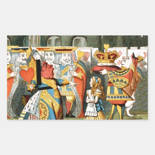 不思議の国の女王のハート 長方形シール (正面)