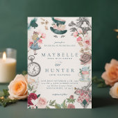 不思議の国の妖精のお洒落アリス結婚 招待状