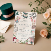 不思議の国の妖精のお洒落アリス結婚 招待状