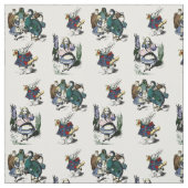 不思議の国の姿見の白のウサギのアリス ファブリック (見本)