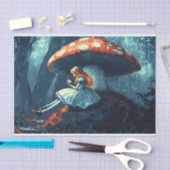 不思議の国の巨大キノコの切り離しアリス 薄葉紙 (クラフト)