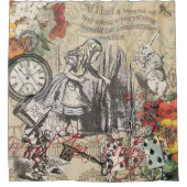 不思議の国の帽子とうさぎのアリス シャワーカーテン (正面)