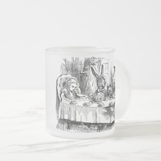 不思議の国の帽子屋のお茶会のヴィンテージアリス フロストグラスマグカップ (正面右)