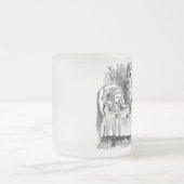不思議の国の帽子屋のお茶会のヴィンテージアリス フロストグラスマグカップ (中央)