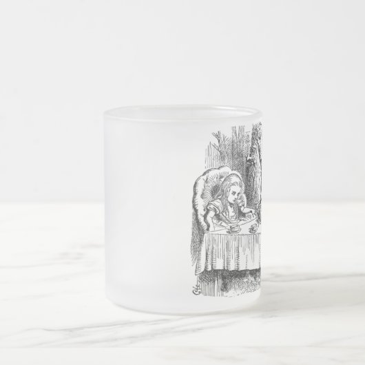 不思議の国の帽子屋のお茶会のヴィンテージアリス フロストグラスマグカップ (中央)