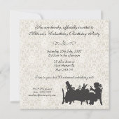 不思議の国の帽子屋のお茶会の誕生日のアリス 招待状 (裏面)