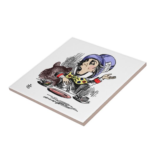 不思議の国の帽子屋のヤマネのヴィンテージアリス タイル (側面)