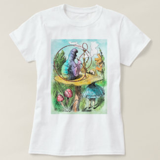 不思議の国の幼虫の女性Tシャツのアリス Tシャツ