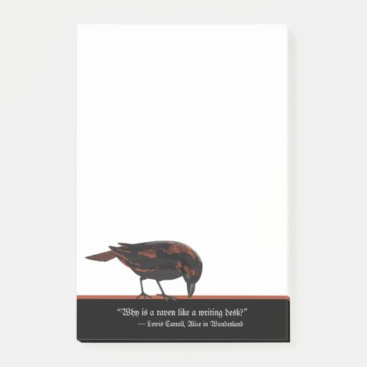 不思議の国の引用文とレイヴンのポストイットのノートのアリス ポストイット (正面)