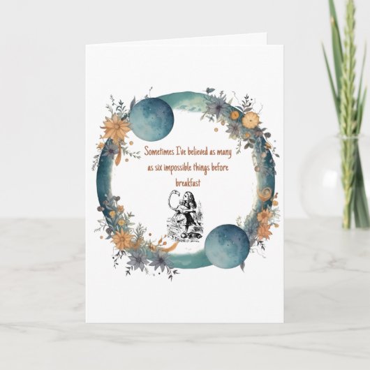 不思議の国の引用文のアリス カード (正面)